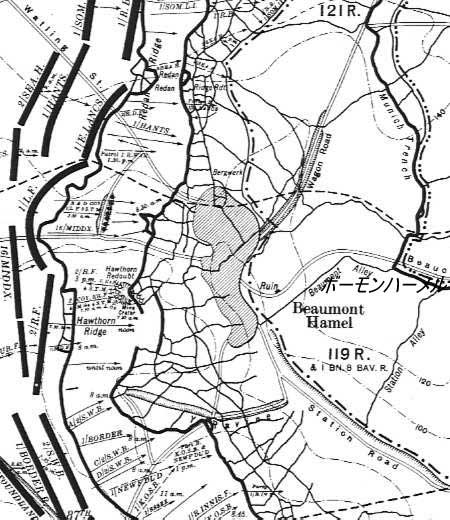 Tactical map of Beaumont Hamel - Une carte tactique de Beaumont Hamel