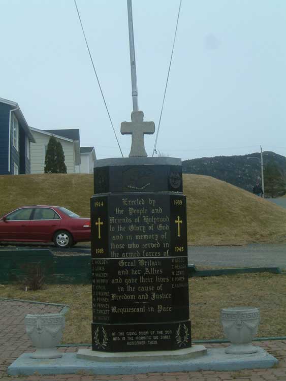 War memorial located in Holyrood, Newfoundland
