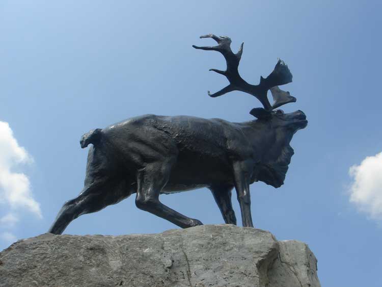Caribou mounment located at Beaumont Hamel, France - Monument du caribou  Beaumont Hamel, France