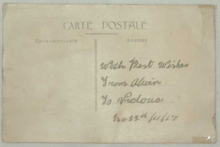Post card dated November 22, 1917